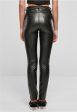 Urban Classics - Ladies Mid Waist Synthetic Leather Black - Pants For Discount