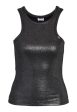 Noisy May - Maya Glitter Coated Black Silver Lurex - Tank Hot on Sale