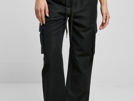 Urban Classics - Ladies Vicose Straight Leg Black - Pants on Sale