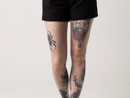 Urban Classics - Ladies Seersucker Black - Shorts Supply