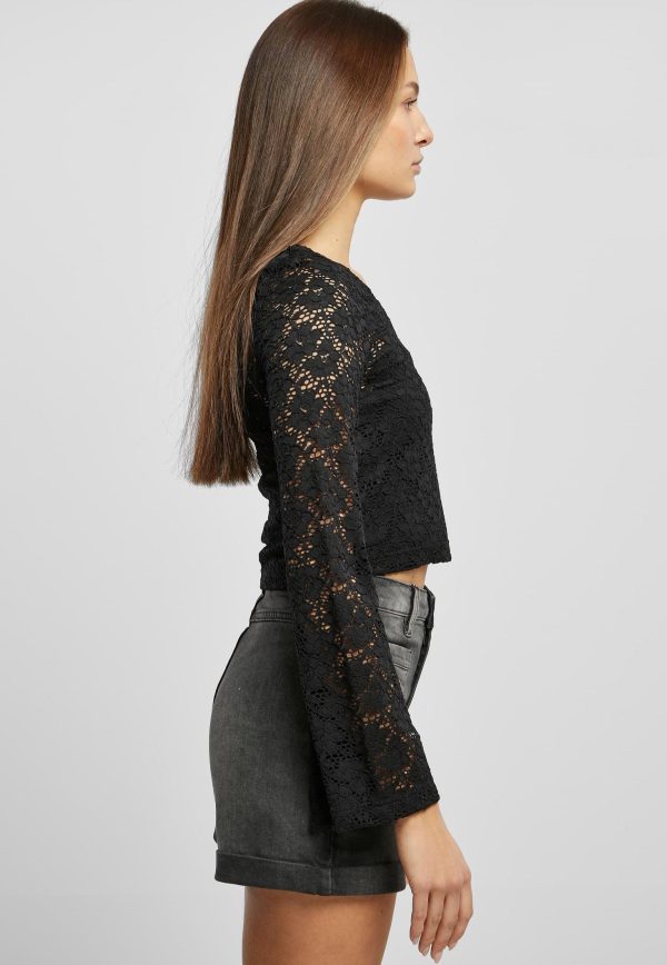 Urban Classics - Ladies Cropped Lace Black - Top Discount