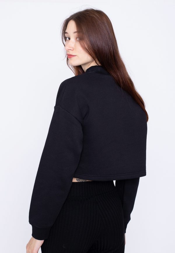 Urban Classics - Ladies Cropped Oversized Sweat High Neck Black - Sweater Sale