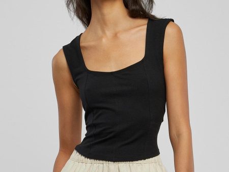 Urban Classics - Ladies Short Corsage Black - Top Online Hot Sale