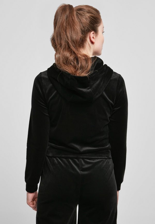 Urban Classics - Ladies Short Velvet Zip Black - Zipper Online Hot Sale