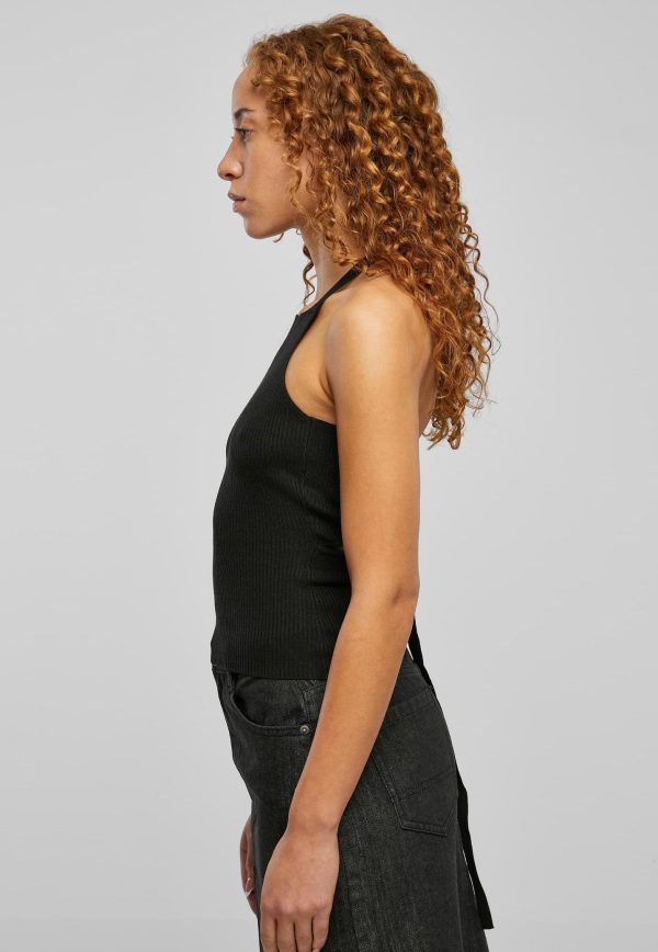 Urban Classics - Ladies Rib Knit Crossed Back Black - Top Online Sale