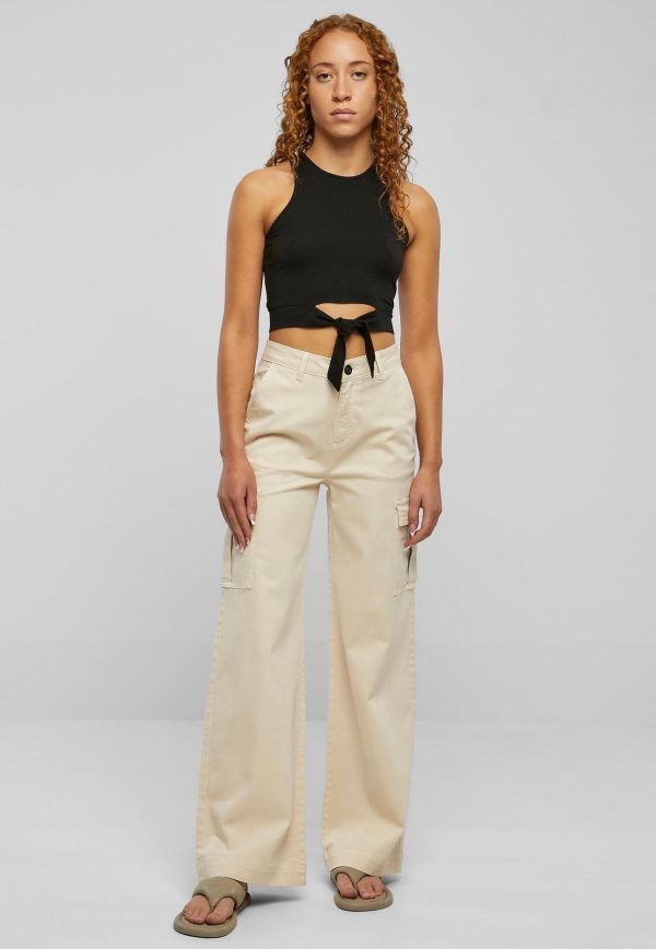 Urban Classics - Ladies Cropped Knot Black - Top Fashion