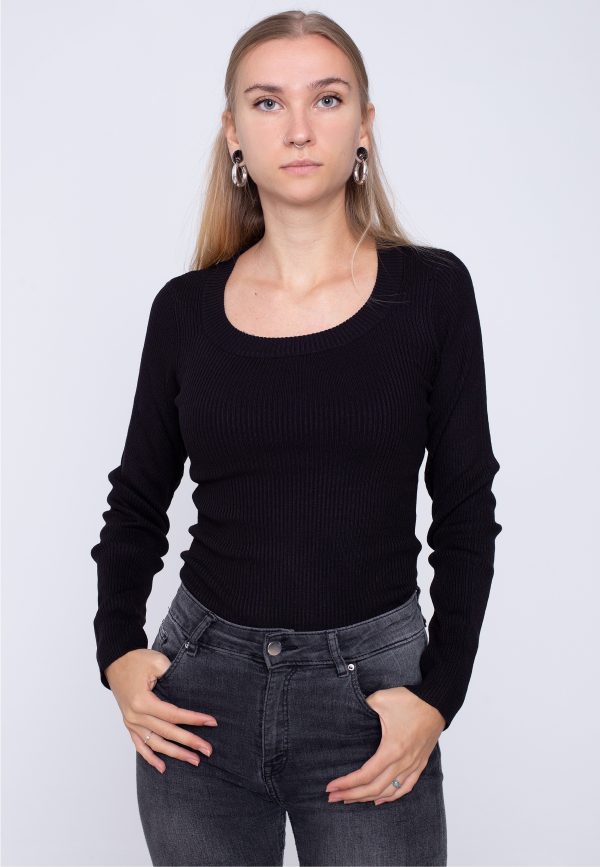 Urban Classics - Ladies Wide Neckline Black - Pullover Sale