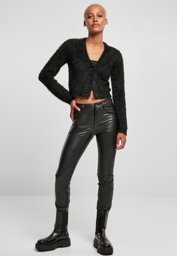 Urban Classics - Ladies Cropped Feather Black - Cardigan Sale