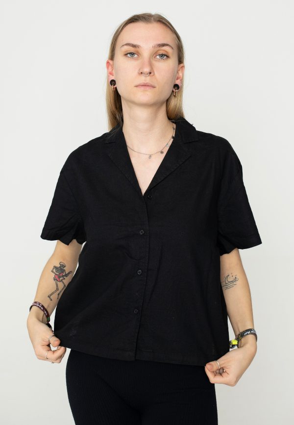 Urban Classics - Ladies Linen Mixed Resort Black - Shirt on Sale