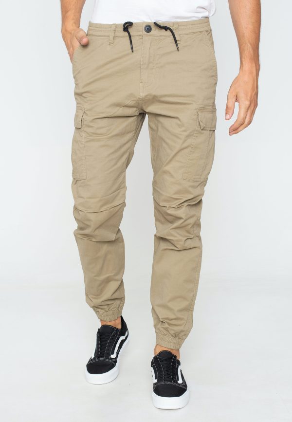 Vintage Industries - Vince Cargo Jogger Dark Khaki - Pants For Cheap