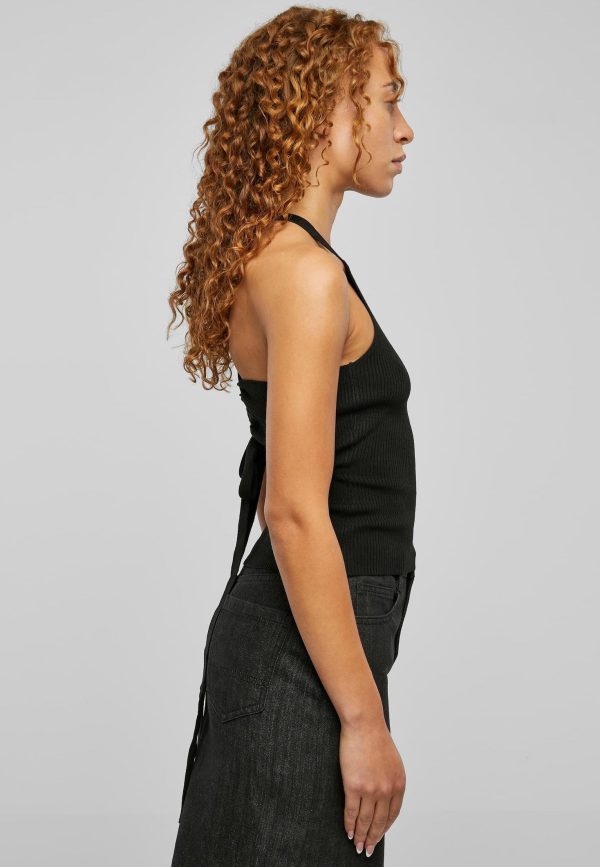 Urban Classics - Ladies Rib Knit Crossed Back Black - Top Online Sale