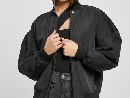 Urban Classics - Ladies Recycled Oversized Light Bomber Black - Jacket Discount