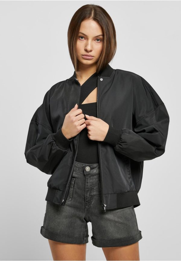 Urban Classics - Ladies Recycled Oversized Light Bomber Black - Jacket Discount