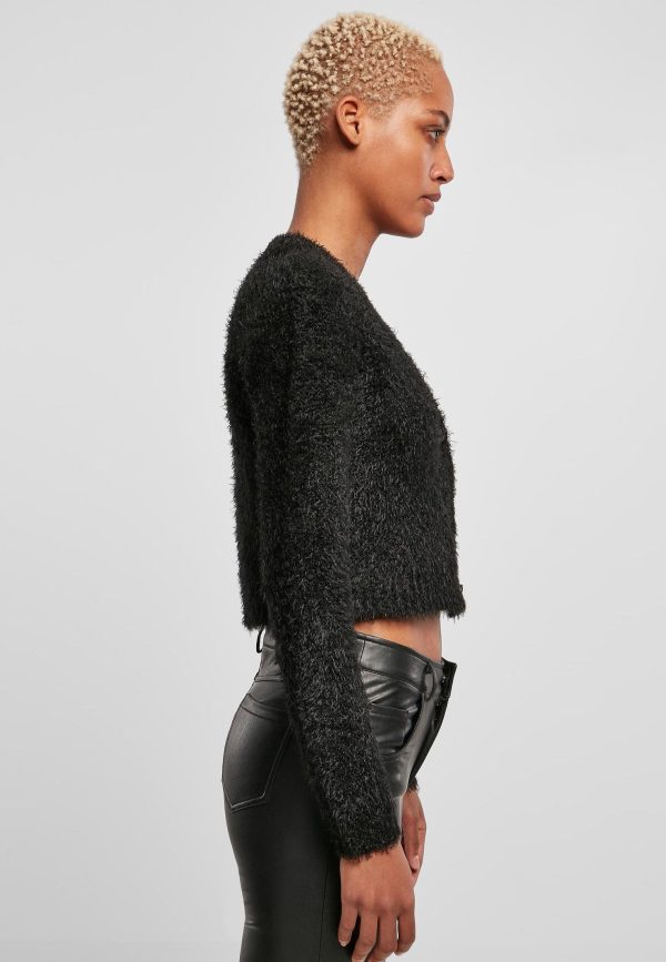 Urban Classics - Ladies Cropped Feather Black - Cardigan Sale