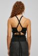 Urban Classics - Ladies Rib Knit Crossed Back Black - Top Online Sale