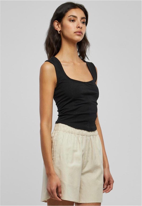 Urban Classics - Ladies Short Corsage Black - Top Online Hot Sale