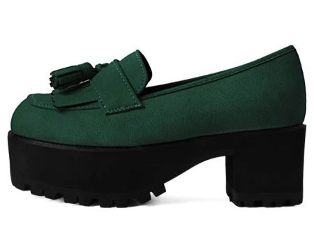 T.U.K. - Tassel Loafer Cedar Green Suede - Heels on Sale