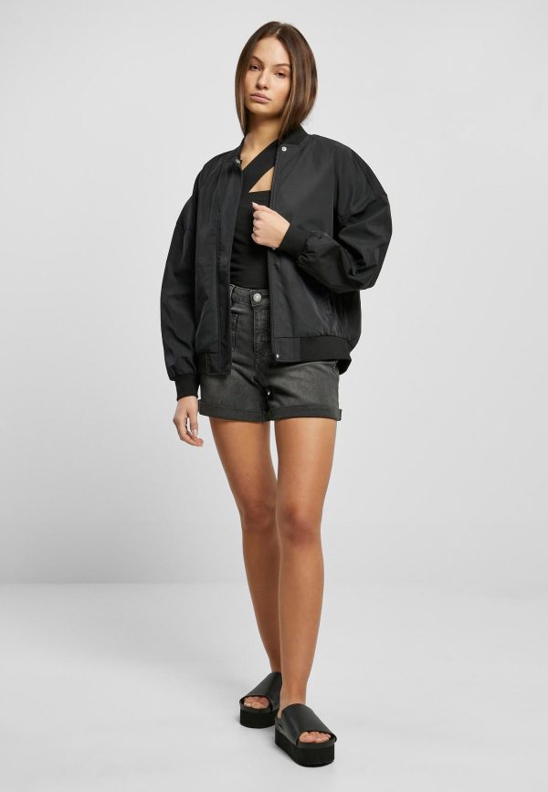 Urban Classics - Ladies Recycled Oversized Light Bomber Black - Jacket Discount