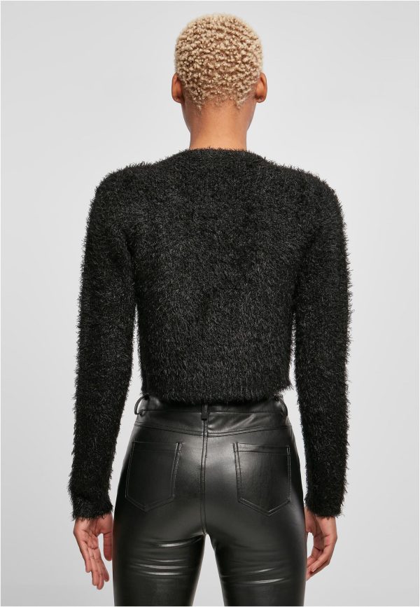 Urban Classics - Ladies Cropped Feather Black - Cardigan Sale