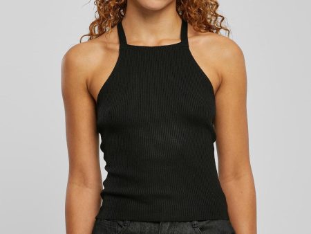 Urban Classics - Ladies Rib Knit Crossed Back Black - Top Online Sale