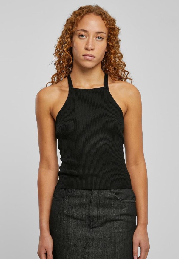 Urban Classics - Ladies Rib Knit Crossed Back Black - Top Online Sale