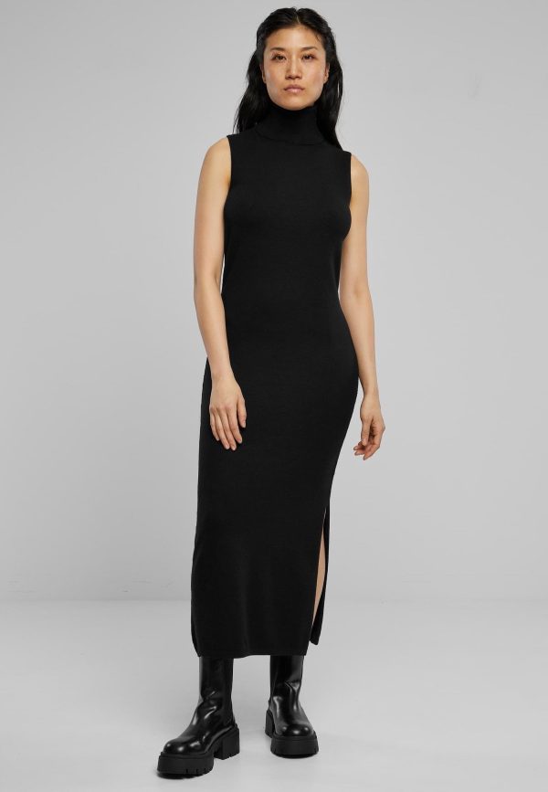 Urban Classics - Ladies Knitted Eco Viscose Turtleneck Black - Dress Hot on Sale