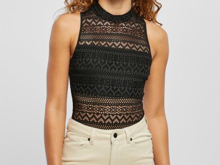 Urban Classics - Ladies Crochet Jersey Turtleneck Black - Body Online Sale