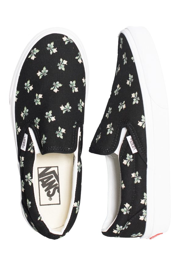 Vans - Classic Slip-On Floral Black - Girl Shoes Fashion