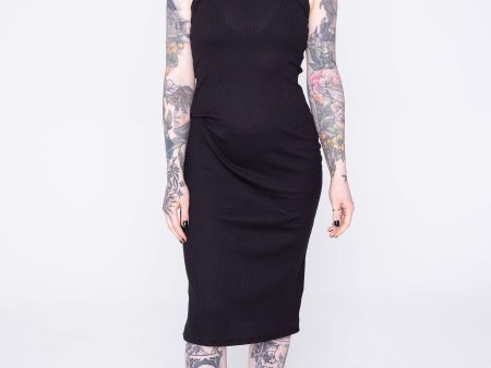 Urban Classics - Ladies Midi Sleeveless Rib Black - Dress For Sale